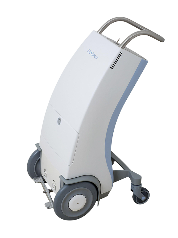 angled view of the Elekta Flexitron HDR Brachytherapy System on an isolated background.